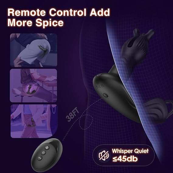 9 Tension Shock Flapping Thrusting Vibrating Cock Ring Anal Vibrator Dildo