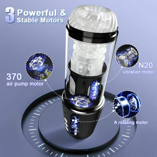 5 Rotating 5 Sucking 7 Vibrating Masturbator & Training 2 IN 1 Adult Toys