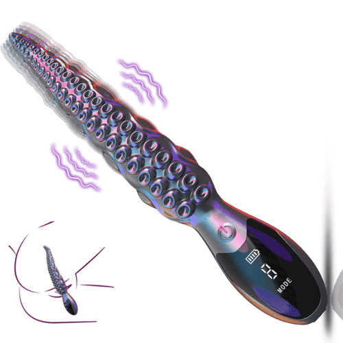 LED Octopus Tentacle G-Spot Vibrator with 9 Modes, 10.7 Silicone Dildo for Clitoral, Anal, and Vaginal Stimulation
