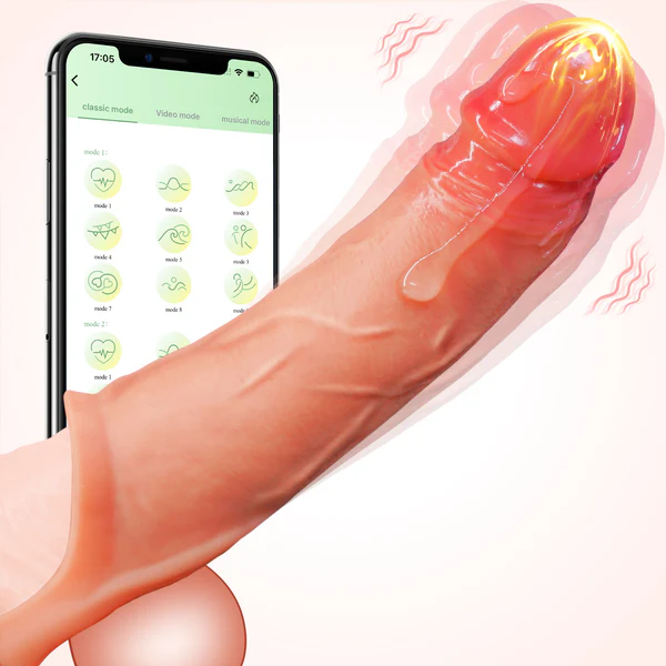 APP Controlled 9 Vibration Intensities Vibrating Penis Sleeve