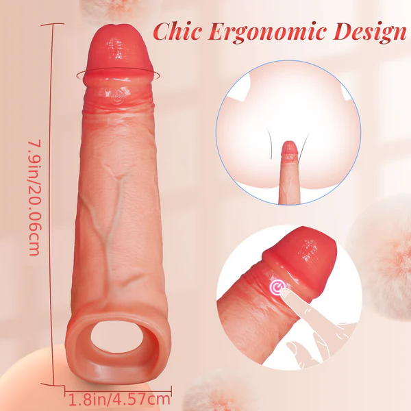 APP Controlled 9 Vibration Intensities Vibrating Penis Sleeve