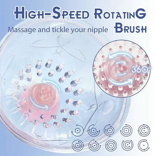 Superbuyg™ 10 Vibrating 360° Rotational Stimulation Nipple & Pussy Sucker