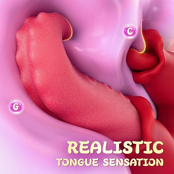 Rose Sex Toy: 10 Licking & Vibration Modes, G-spot Clit Stimulator& Thrusting Dildo