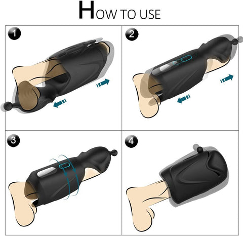 2-Motor Penis Glans Training 10-Vibration Masturbation Cup