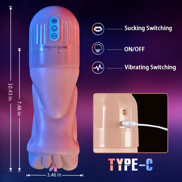 5 Sucking 10 Vibrating Simulated Vagina Masturbator and Pussy Pocket