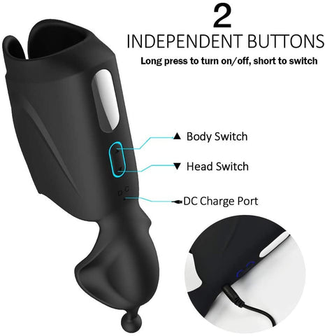 2-Motor Penis Glans Training 10-Vibration Masturbation Cup