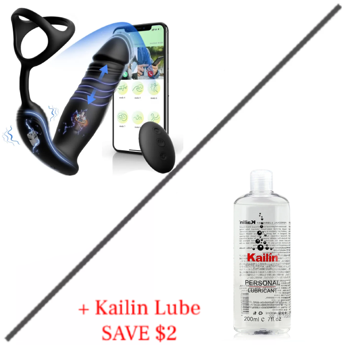 6 Mode Prostate Massager with Cock Ring, App and Remote Control for Couples