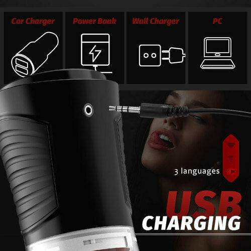 4 Sucking Modes & 7 Tongue-Licking Male Masturbator Cup