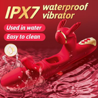 Double Tongue Licking & Vibrating Dildo - 7 Flapping Modes & 10 Vibrations for G-Spot & Clitoral Stimulation