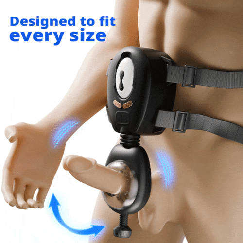 2025 Latest Hands-Free Waist-Strap Thrusting & Vibrating Male Masturbator with Remote Control