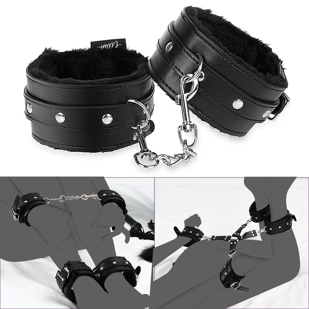 11 Pcs BDSM Leather Bondage Sets Restraint Kits for Women and Couples