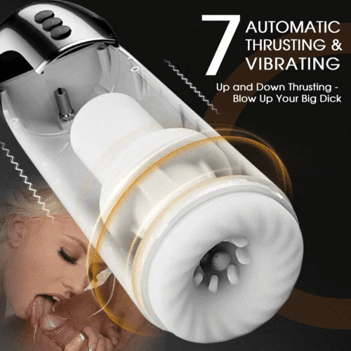 Wearable 7 Thrusting & Vibrating Heating Vocable Masturbation Cup