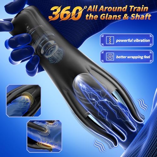 2-in-1 Male Vibrator & Masturbator - 10 Powerful Vibrations for Penis Training & Stimulation