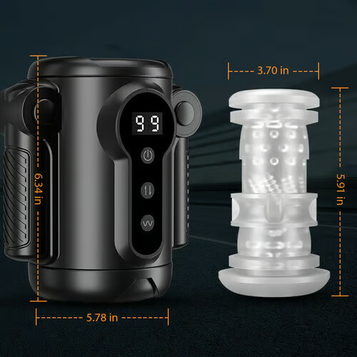 9 Thrusting & Vibrating Massage Training and Masturbation 2 IN 1 Sex Toy