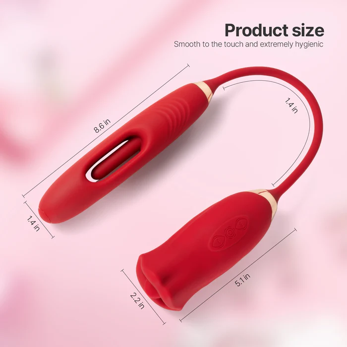 G Spot Flapping Vibrator with Kissing Function & Vibrating Tongue