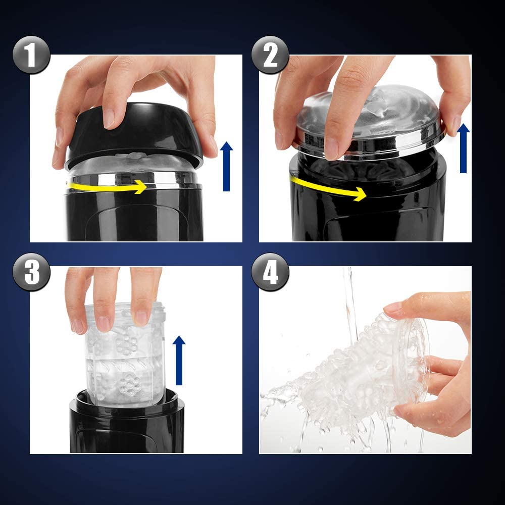 8 Telescopic Rotation 3 Female Moans Pussy Electric Masturbator Cup