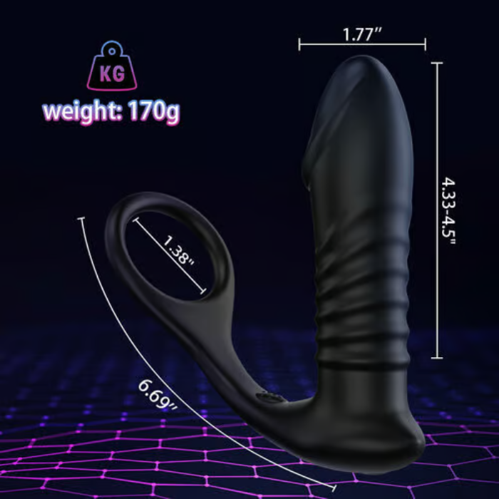 10 Vibrating 3 Thrusting Remote Control Anal Vibrator