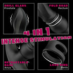 Cook-7 Thrusting & Vibrating Drill Spirals Double Cock Rings Prostate Massager