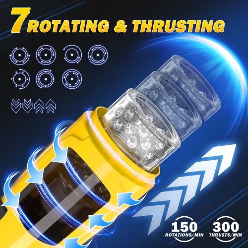 YELLOW DARK KNIGHT 7 Thrusting & Rotating Modes Automatic Male Masturbator