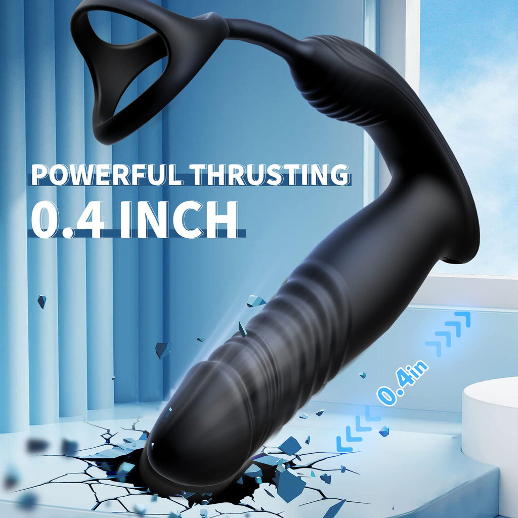 6 Mode Prostate Massager with Cock Ring, App and Remote Control for Couples