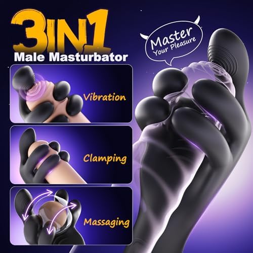 360° Penis Vibrator Stroker with 10 Suction & Vibration Modes Male Masturbator for Men