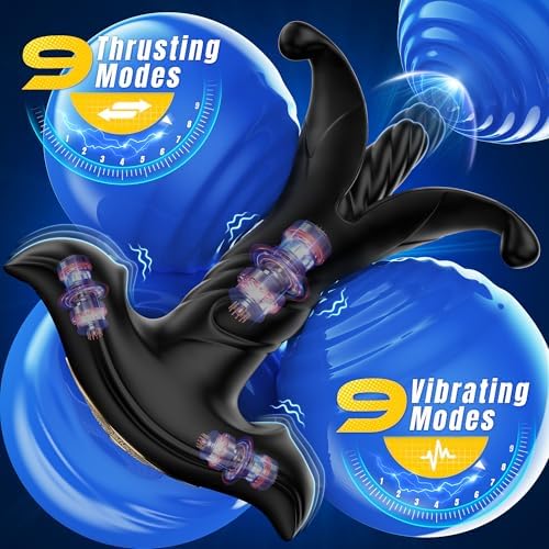 Remote Control 9 Tension Shock Flapping Thrusting Vibrating Butt Plug Prostate Massager