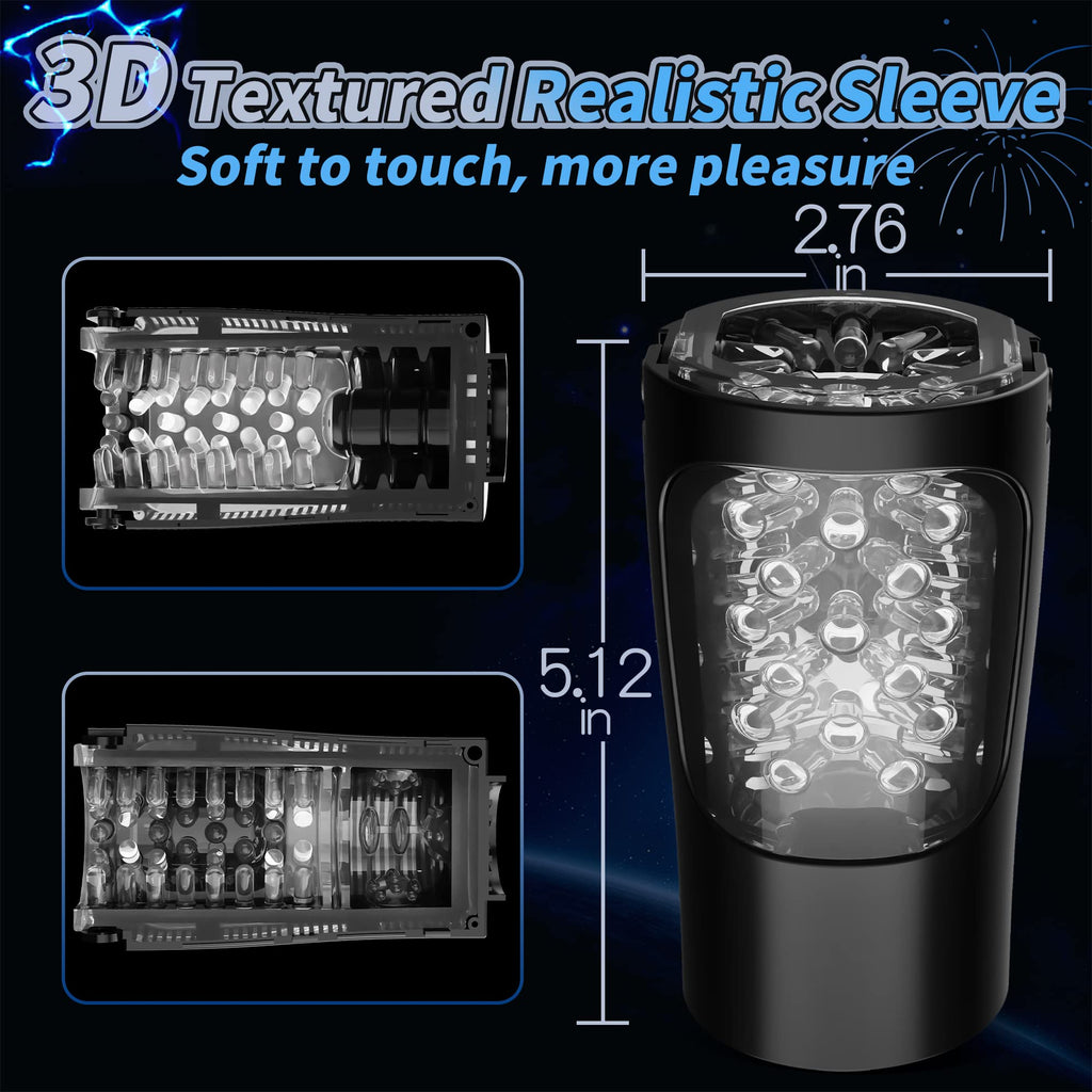 LCD Display 10 Vibrating & 6 Thrusting Modes Automatic Male Masturbators