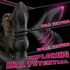 Cook-7 Thrusting & Vibrating Drill Spirals Double Cock Rings Prostate Massager