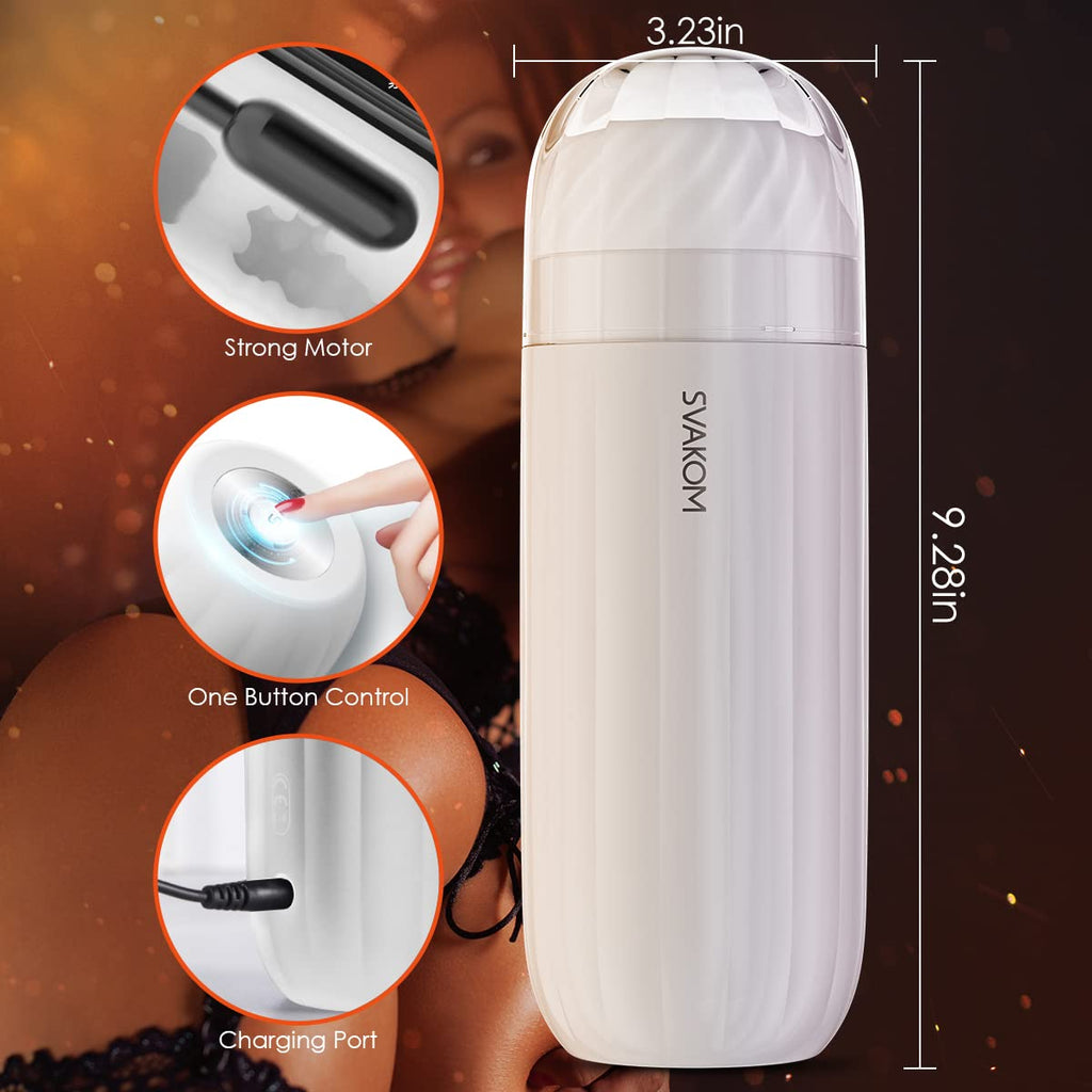 SVAKOM Hands-Free Pocket Pussy Masturbators with 5 Suction & Vibration