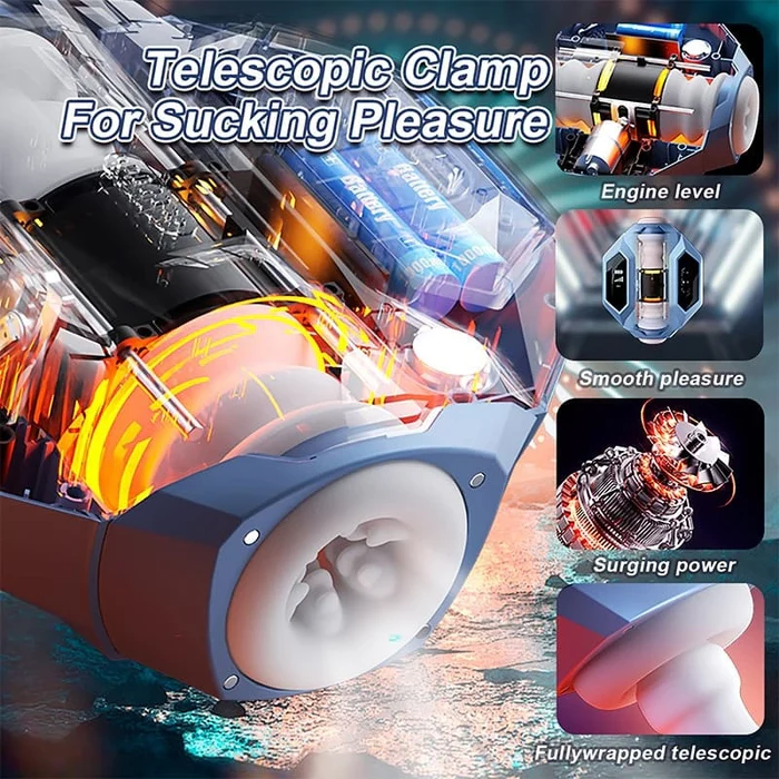 2024 Spaceship Thrusting Sucking Heating Male Stroker Dual Opening