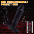 12 Vibrating and 3 Thrusting Dual Cock Rings Prostate Massager