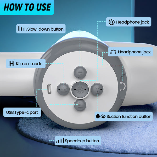 Automatic Lubrication 8 Thrusting & Sucking Handheld Male Stroker