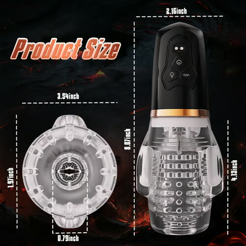 Rocket Sucking & Vibrating Transparent Dual Motor Male Masturbation Cup