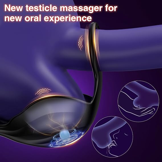 9 Tension Shock Flapping Thrusting Vibrating Cock Ring Anal Vibrator Dildo