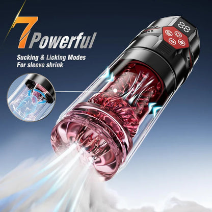 Superbuyg™Male Masturbator Penis Pump – 12-Level Vacuum, 7-Mode Thrusting, Rotating, Vibrating & Sucking with LCD Display,Star-starring identical mold production [free of tax]【❤️Discreet Shipping】