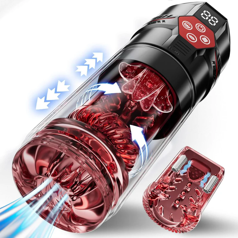 Superbuyg™Male Masturbator Penis Pump – 12-Level Vacuum, 7-Mode Thrusting, Rotating, Vibrating & Sucking with LCD Display,Star-starring identical mold production [free of tax]【❤️Discreet Shipping】