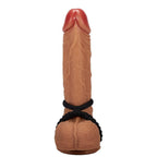 Screw Thread Dual Penis Ring Erection Enhancing Sex Toy