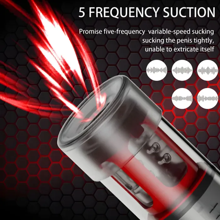 5 Sucking 5 Rotating Vibrating Penis Pump and Masturbator