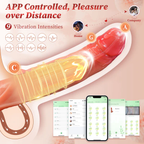 (BLACK) APP Controlled 9 Vibration Intensities Vibrating Penis Sleeve