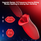 10 Vibration Thrusting & 10 Kissing Biting Modes Thrusting Rose Sex Toy Vibrate