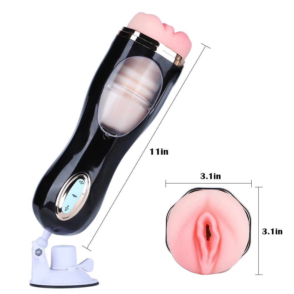 Vibrating Thrusting Suction Cup Pussy Male Masturbator