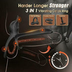 3 in 1 Cock Ring Vibrator, 10 Vibration G Spot and Clitoris Stimulator, Erection Couple Vibrator