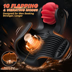 10 Licking & 10 Flapping & 10 Vibrating Super Soft Male Penis Training Vibrator