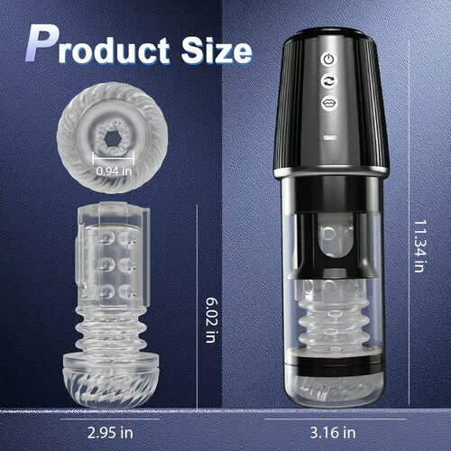 5 Rotating 5 Sucking 7 Vibrating Masturbator & Training 2 IN 1 Adult Toys