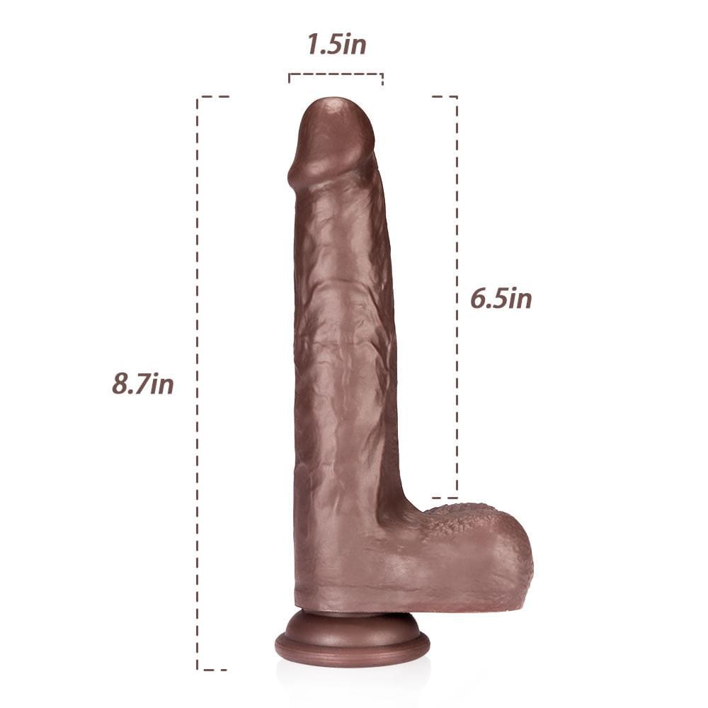 8.7” Dark-Brown Remote Control Multifunctional Dildo