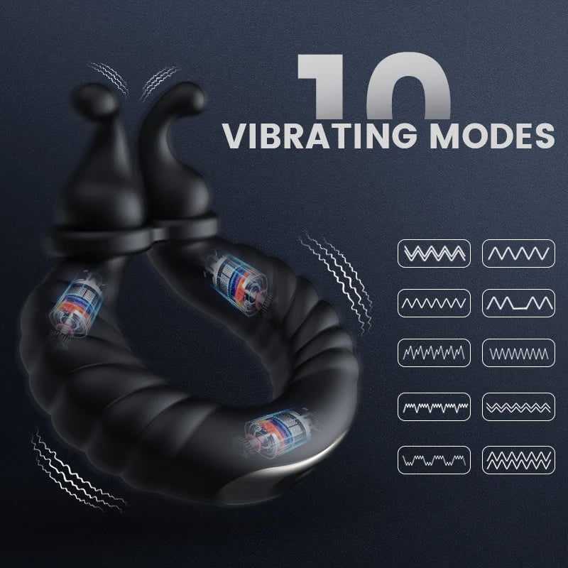 Separable Rabbit Rocker 11 Vibrating Cock Ring for Man