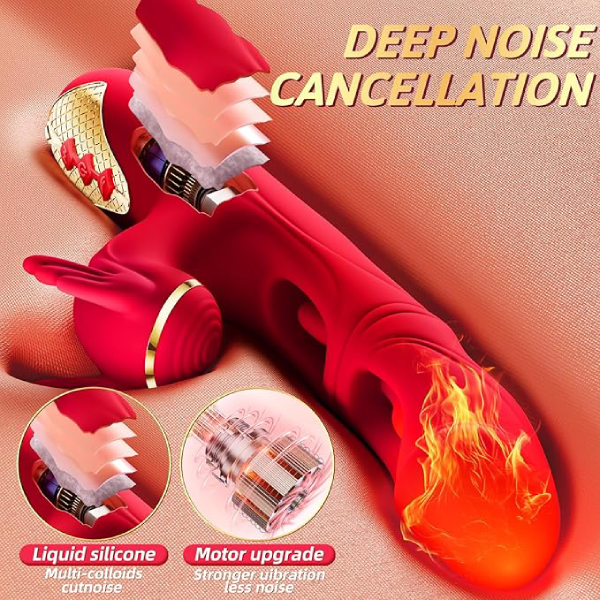 Double Tongue Licking & Vibrating Dildo - 7 Flapping Modes & 10 Vibrations for G-Spot & Clitoral Stimulation