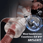 Fully Transparent Vibrating Sucking Voice Male Mechanical Stroker