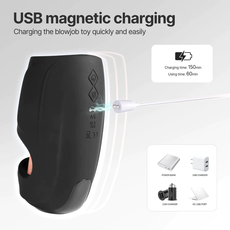 10 Tongue Licking Vibrations and 10 Beating Vibration Modes Penis Training Vibrator