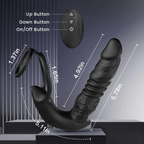 Bluetooth Remote Control 9 Thrusting Vibrating Prostate Massager with Penis Ring